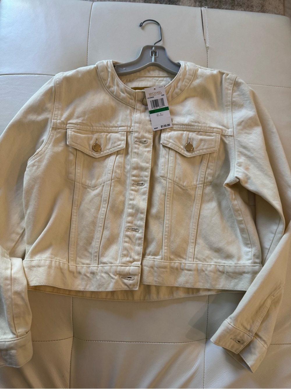 Michael Kors Cream/Off-White Kids Denim Jacket